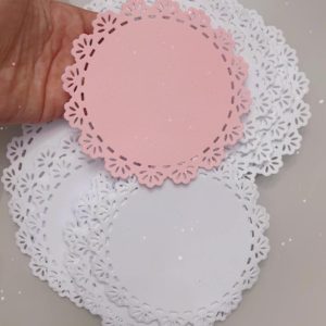 APLIQUES ESCALOPE CIRCULO BARRADO  (ROSA)