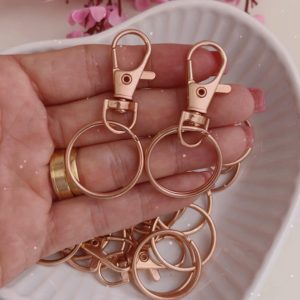 MOSQUETÃO DOURADO COM ARGOLA C/5